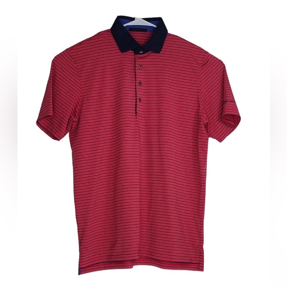 Greyson Shirts Greyson Golf Polo Shirt Stretch Red Blue Stripe
